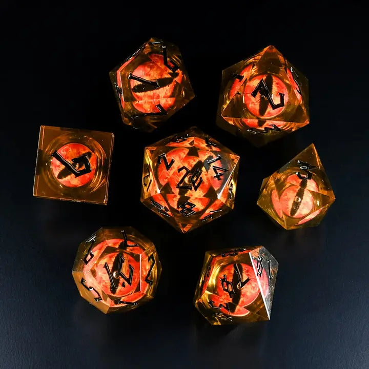 Flaming Eye Liquid Core Dice Set