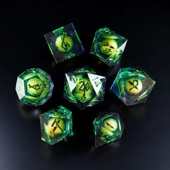 Jurassic Green Liquid Core Dice Set