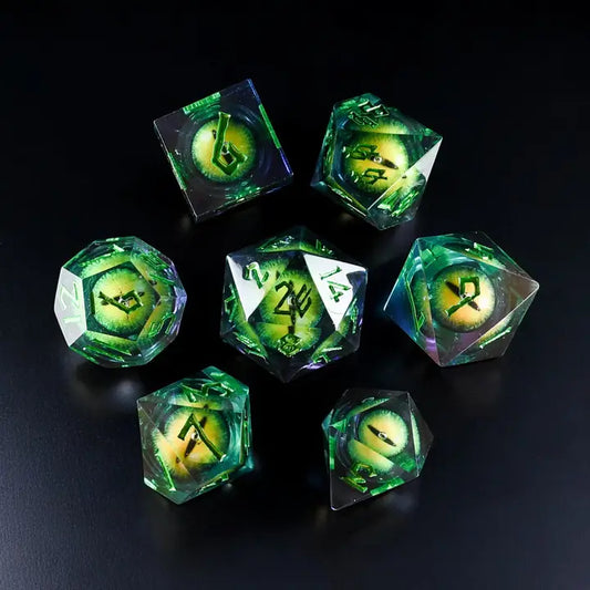 Jurassic Green Liquid Core Dice Set